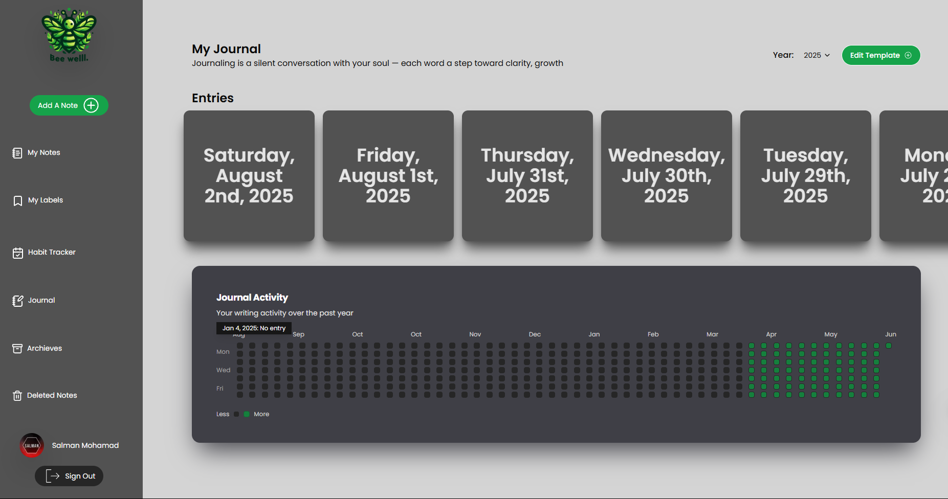 Notes editor screenshot